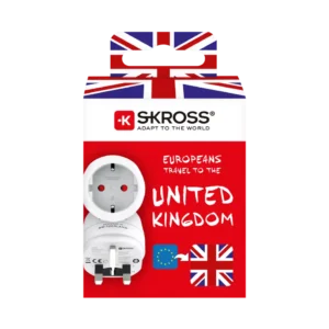 Skross - Reseadapter Europa till UK m.fl. Jordad