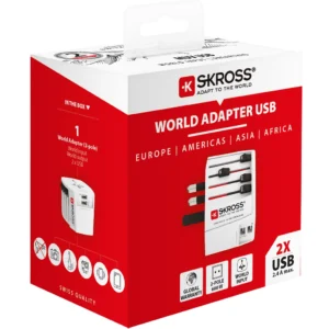 Skross - Världsreseadapter MUV USB 12W Ojordad Art. nr 1.302960